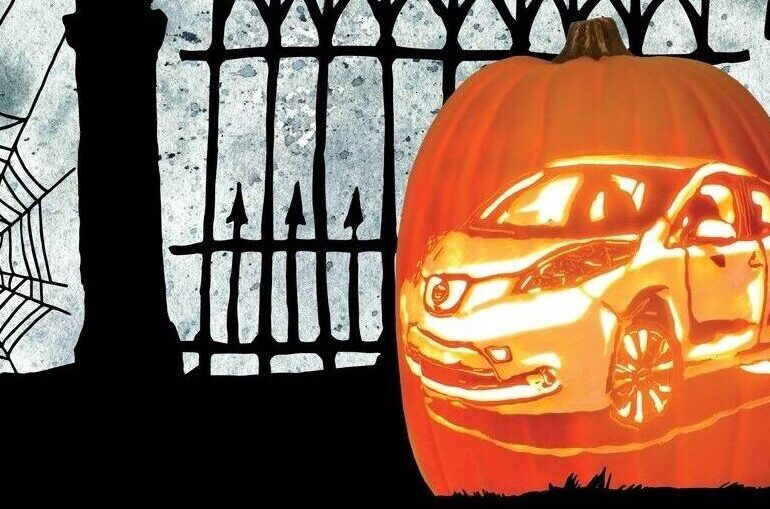 Nissan Leaf Pumpkin Carving e1666814956405